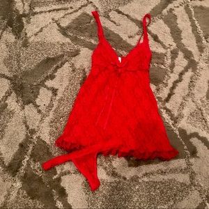 HANKY PANKY - Babydoll and Thong Set - Red - NWOT